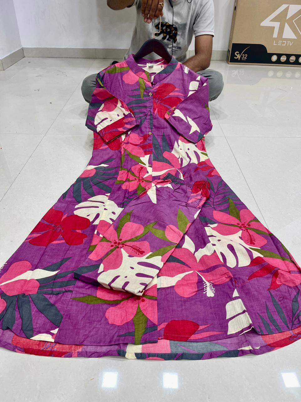 Beautiful Heavy Jaipuri Printed Cotton Fabric CORD-SET