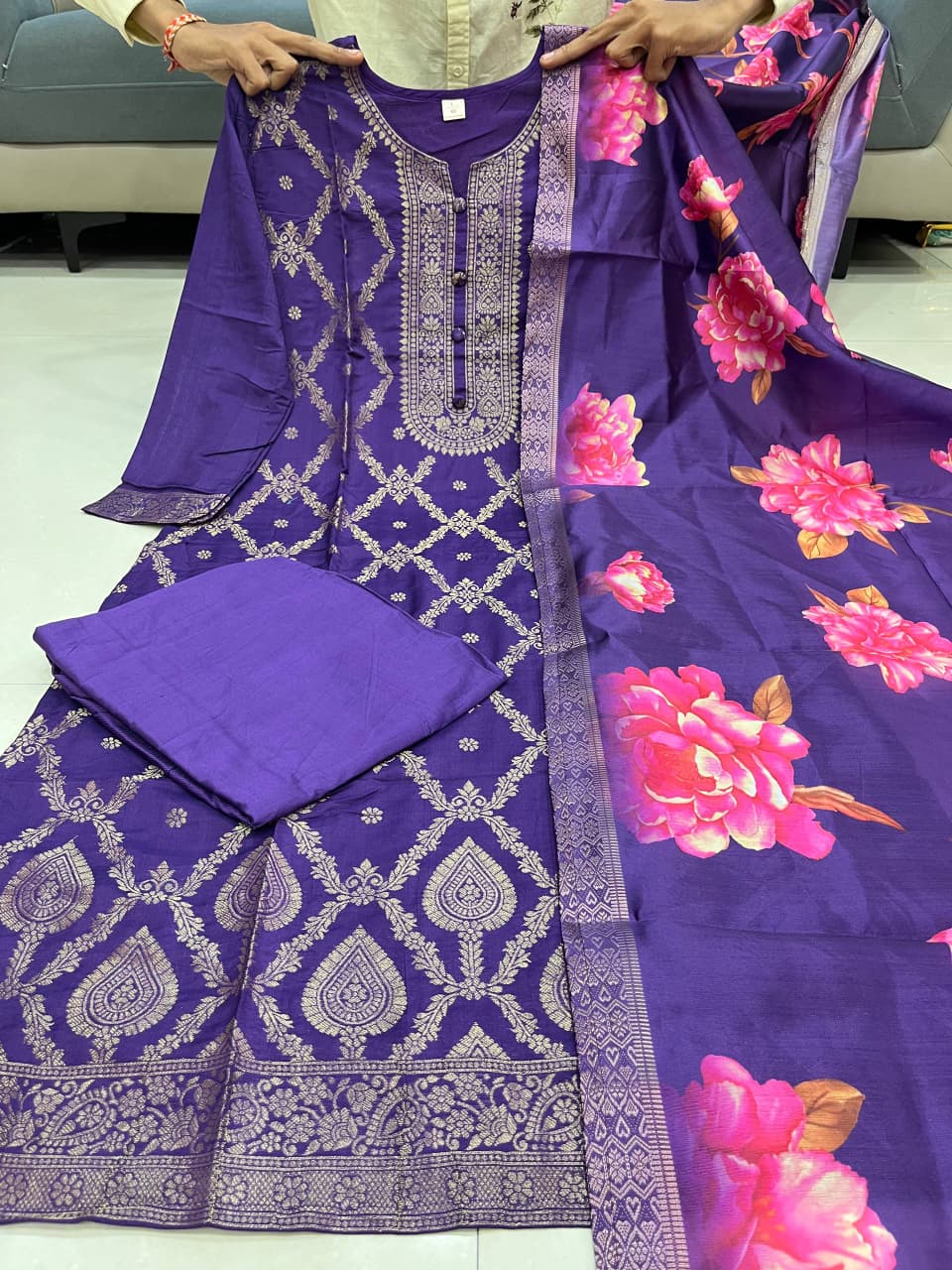 Banarasi Silk Kurti Pent With Dupatta