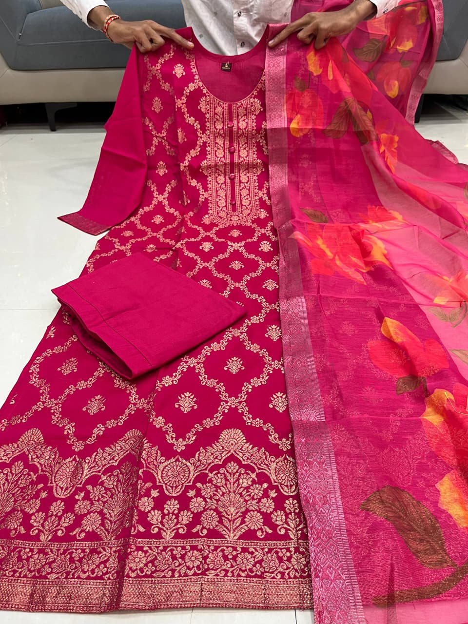 Banarasi Silk Kurti Pent With Dupatta