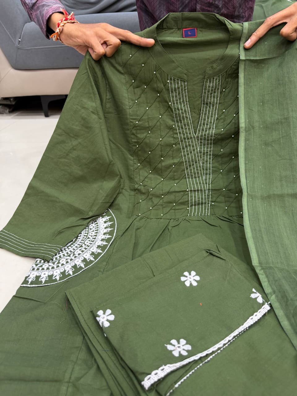 Anarkali Kurti Pant Dupatta With 2 side Pockets