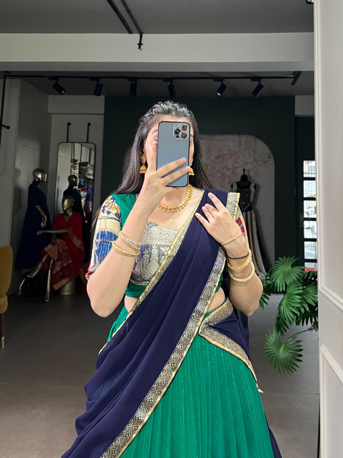 Poly Chanderi Kalamkari Print Lehenga Choli With Dupatta