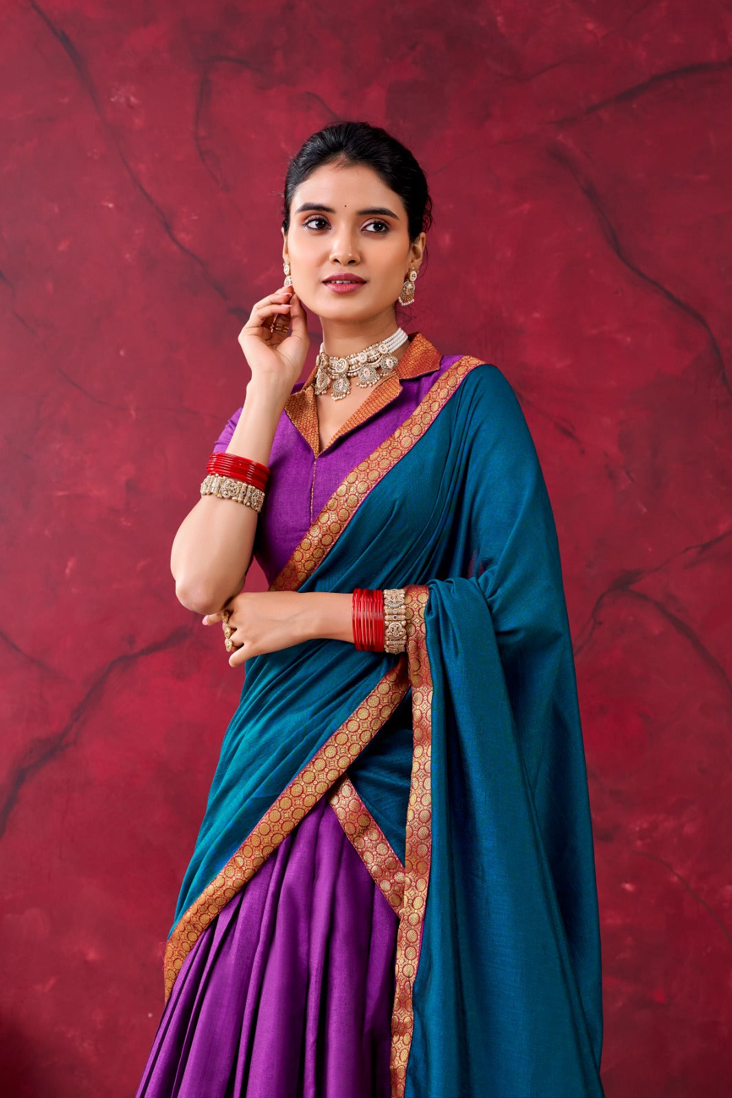 Purple Color Narayan Pettu Lehenga Choli With Dupatta