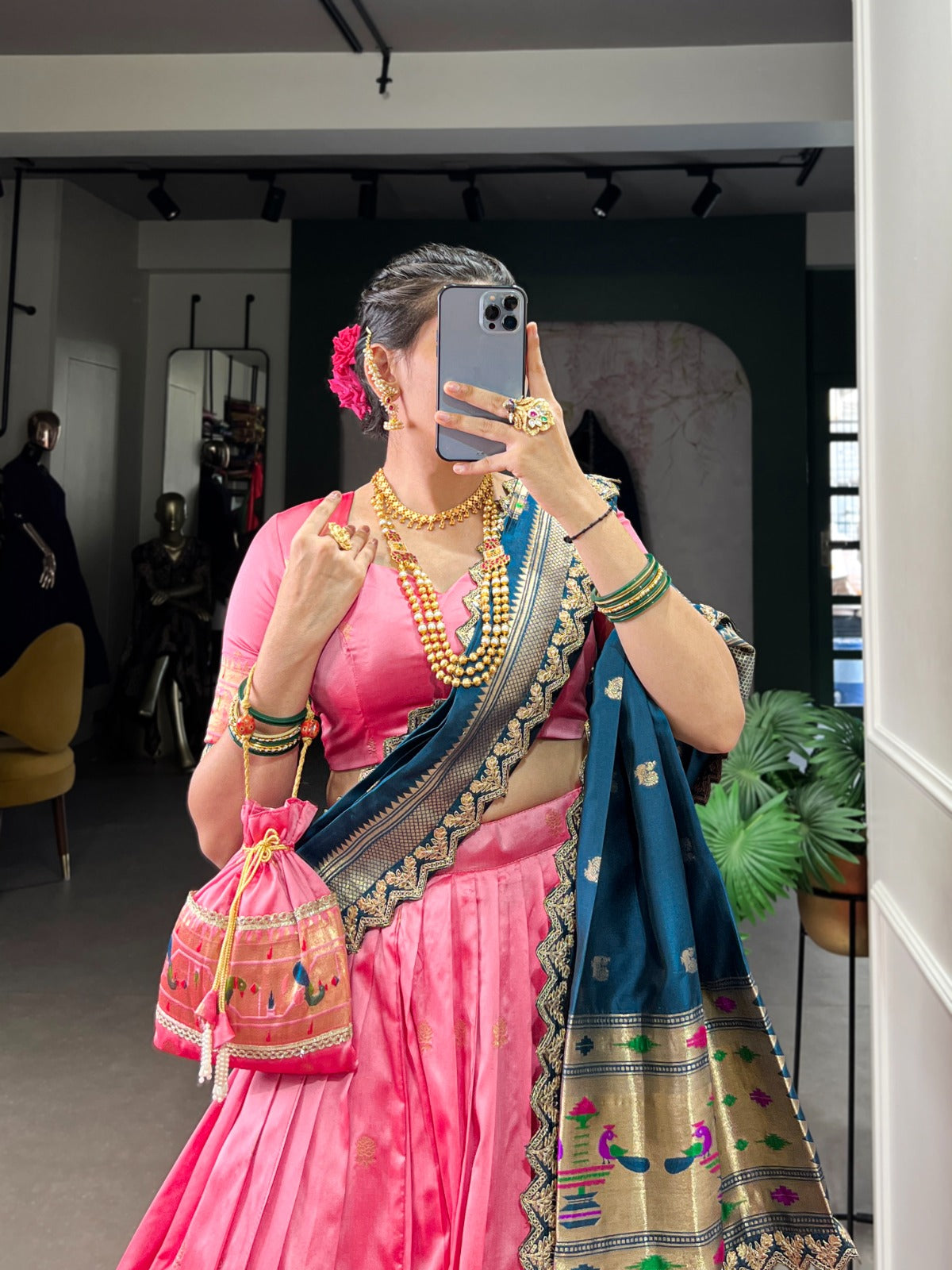 Jacquard Silk Paithani Lehenga Choli With Dupatta