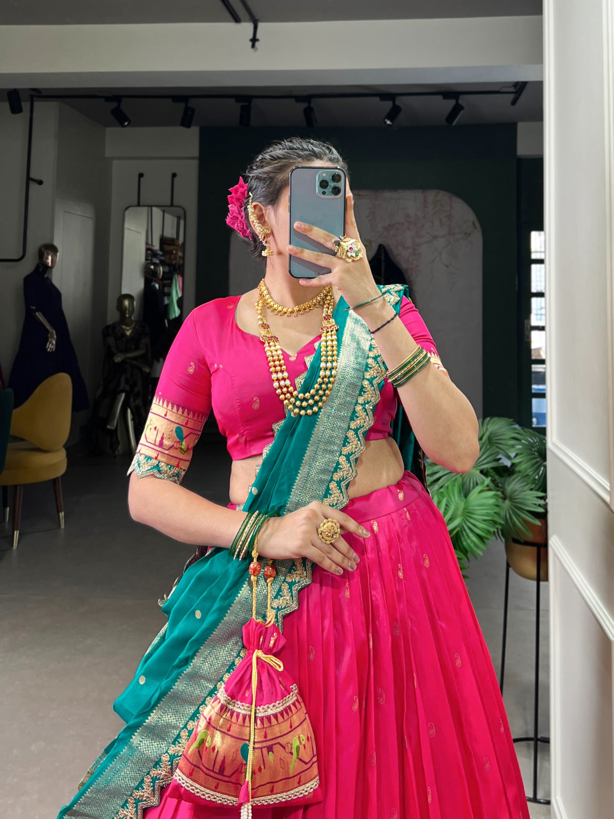 Jacquard Silk Paithani Lehenga Choli With Dupatta