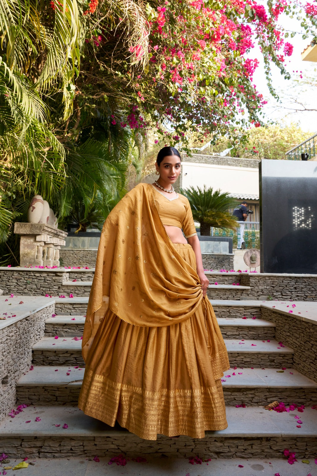 Pure Chanderi Plain With Zari Border Party Wear Lehenga Choli With Dupatta