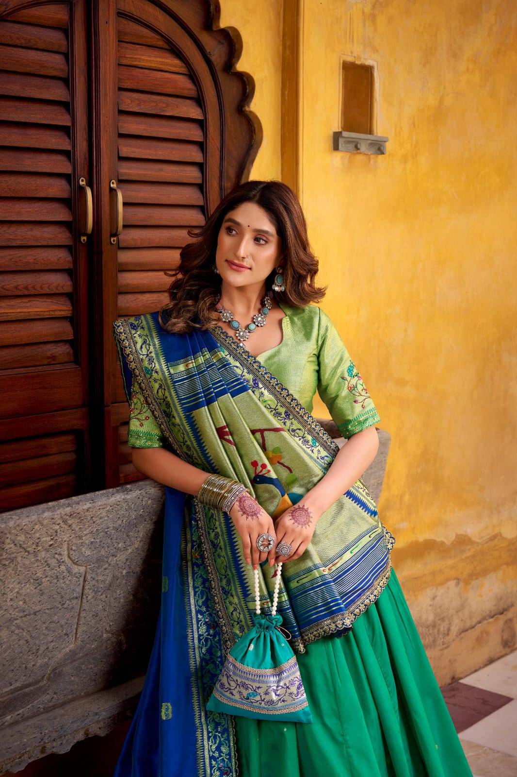 Soft Silk Zari Weaving Paithani Lehenga Choli With Dupatta