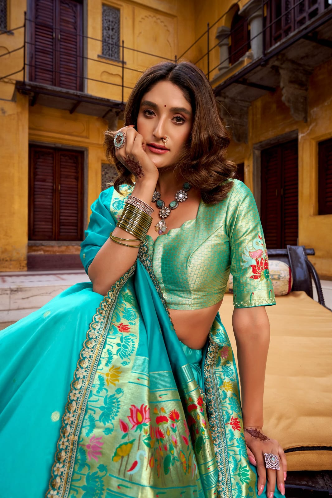 Soft Silk Zari Weaving Paithani Lehenga Choli With Dupatta