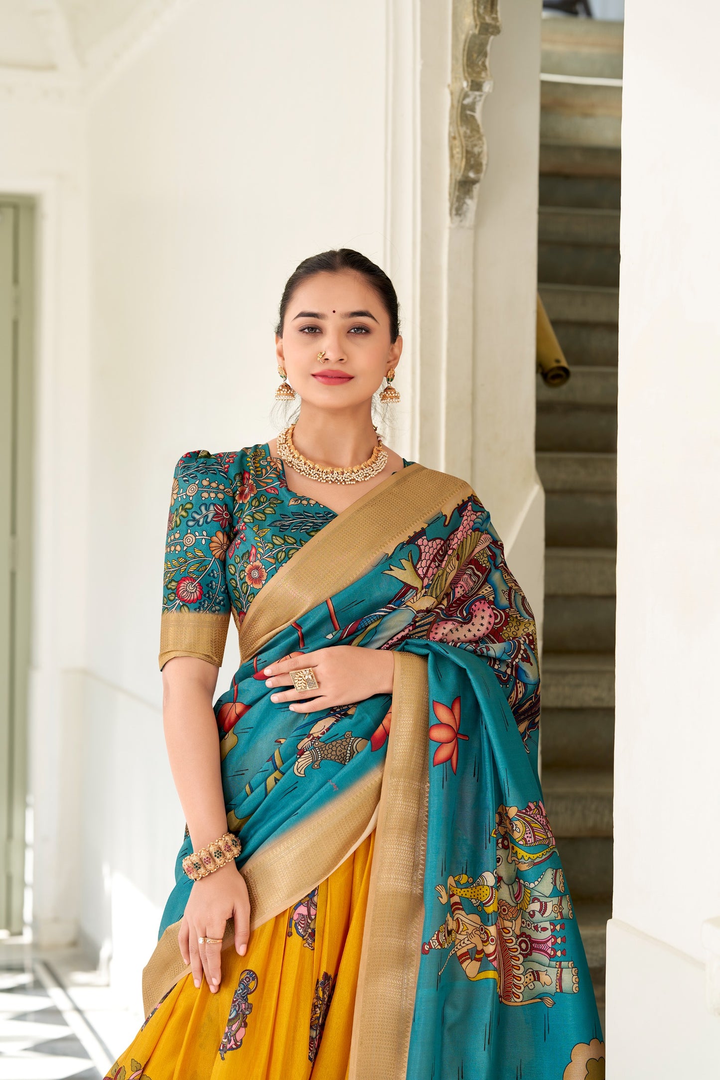 Dola Silk Kalamkari Print Lehenga Choli With Dupatta