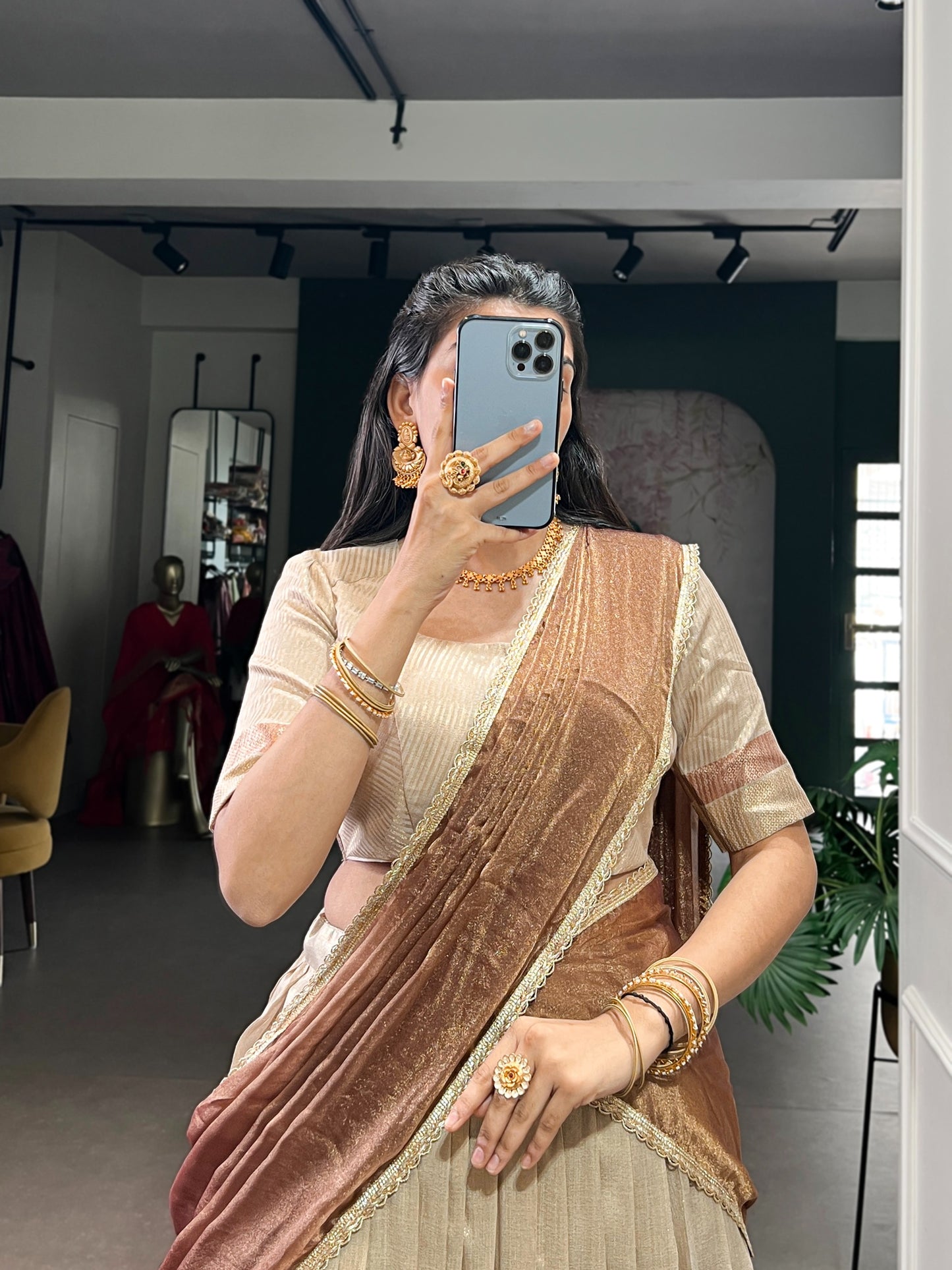 Dupion Silk Ready to Wear Lehenga Choli with Dupatta