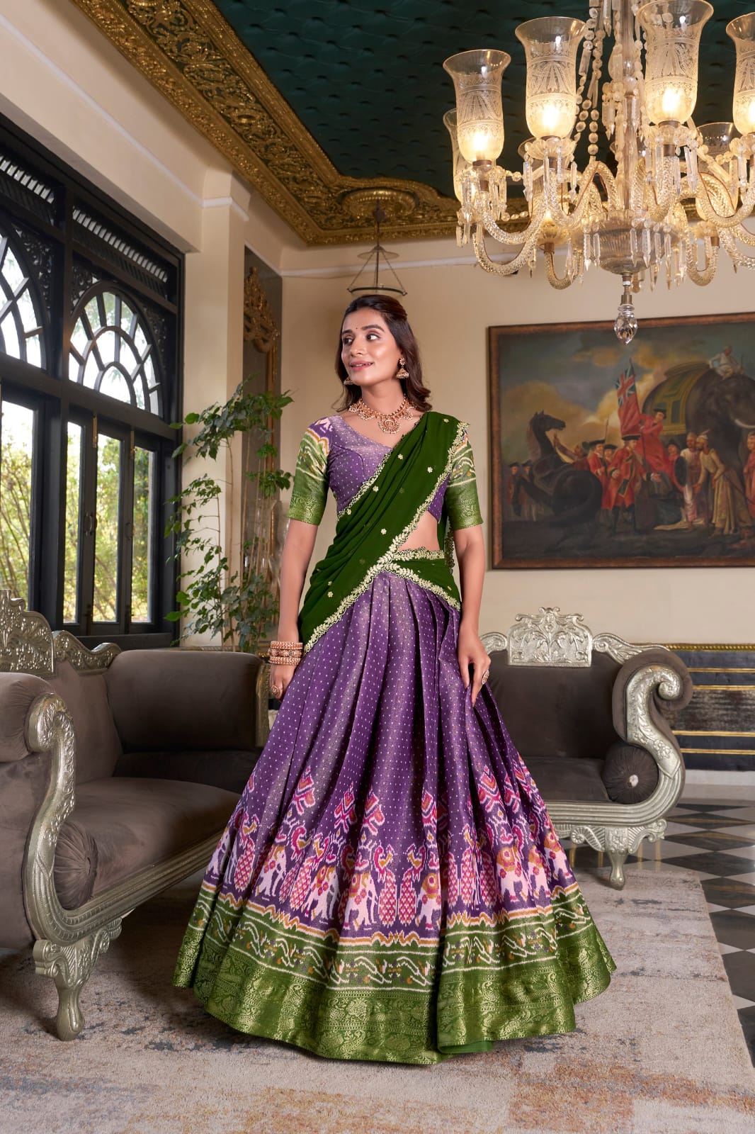 Traditional Lehenga Choli With Dupatta | Traditional South Indian Half Saree