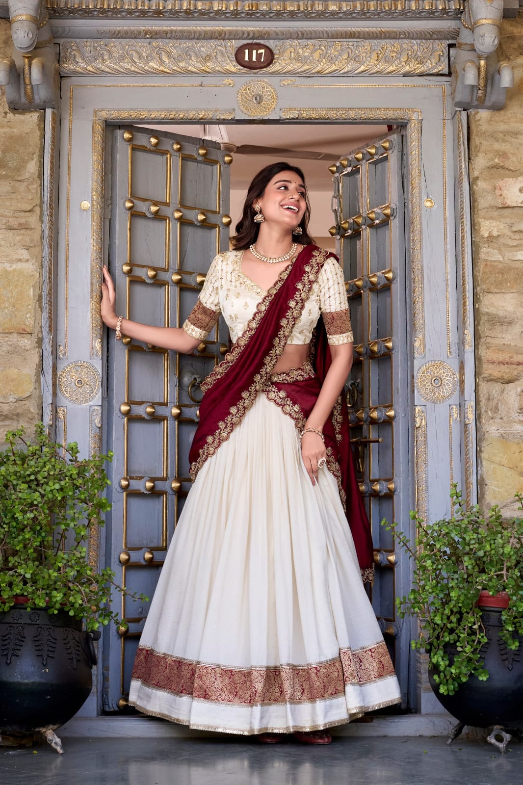 Traditional Lehenga Choli With Dupatta | Traditional South Indian Half Saree