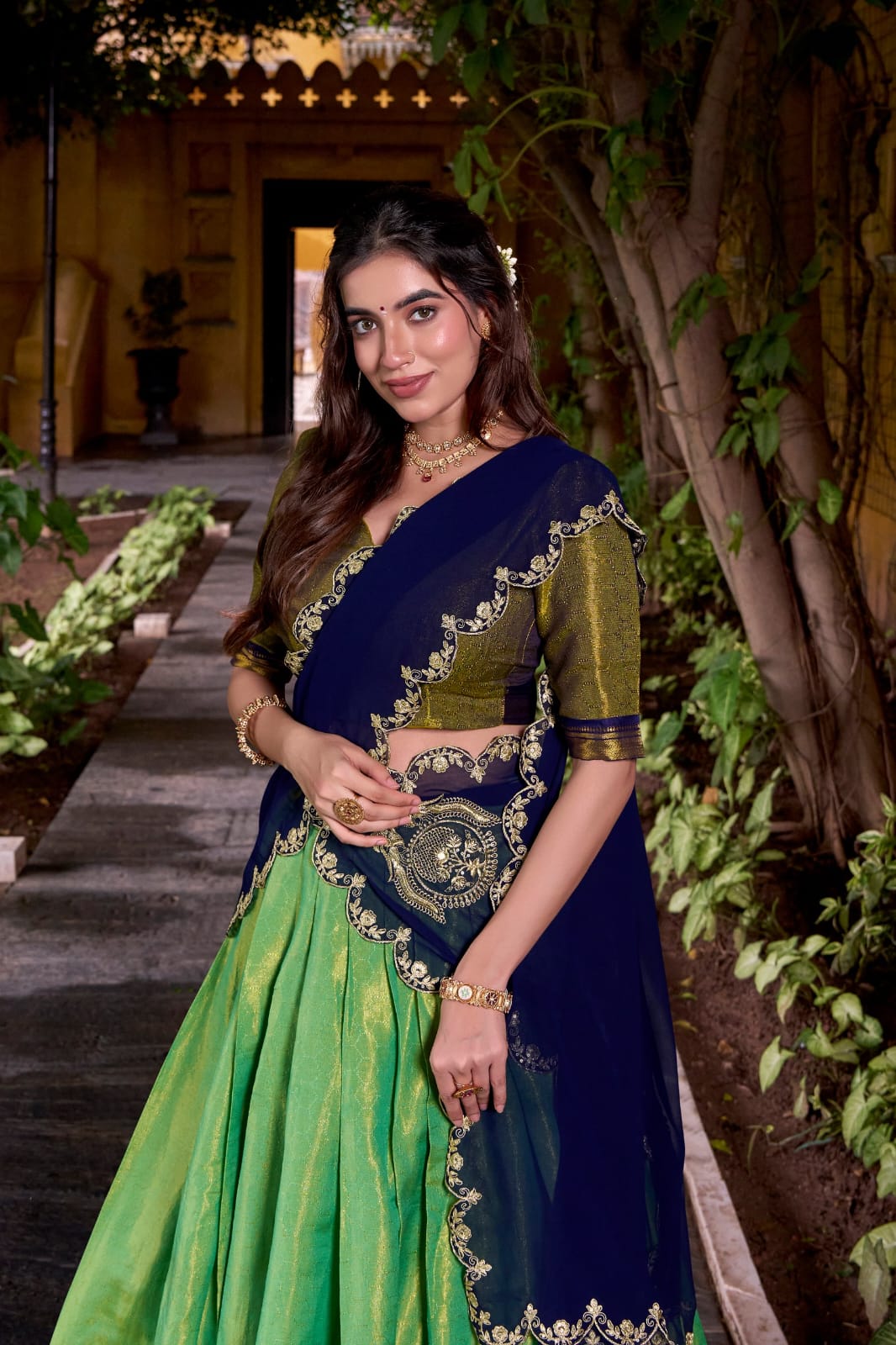 Traditional Lehenga Choli With Dupatta | Traditional South Indian Half Saree