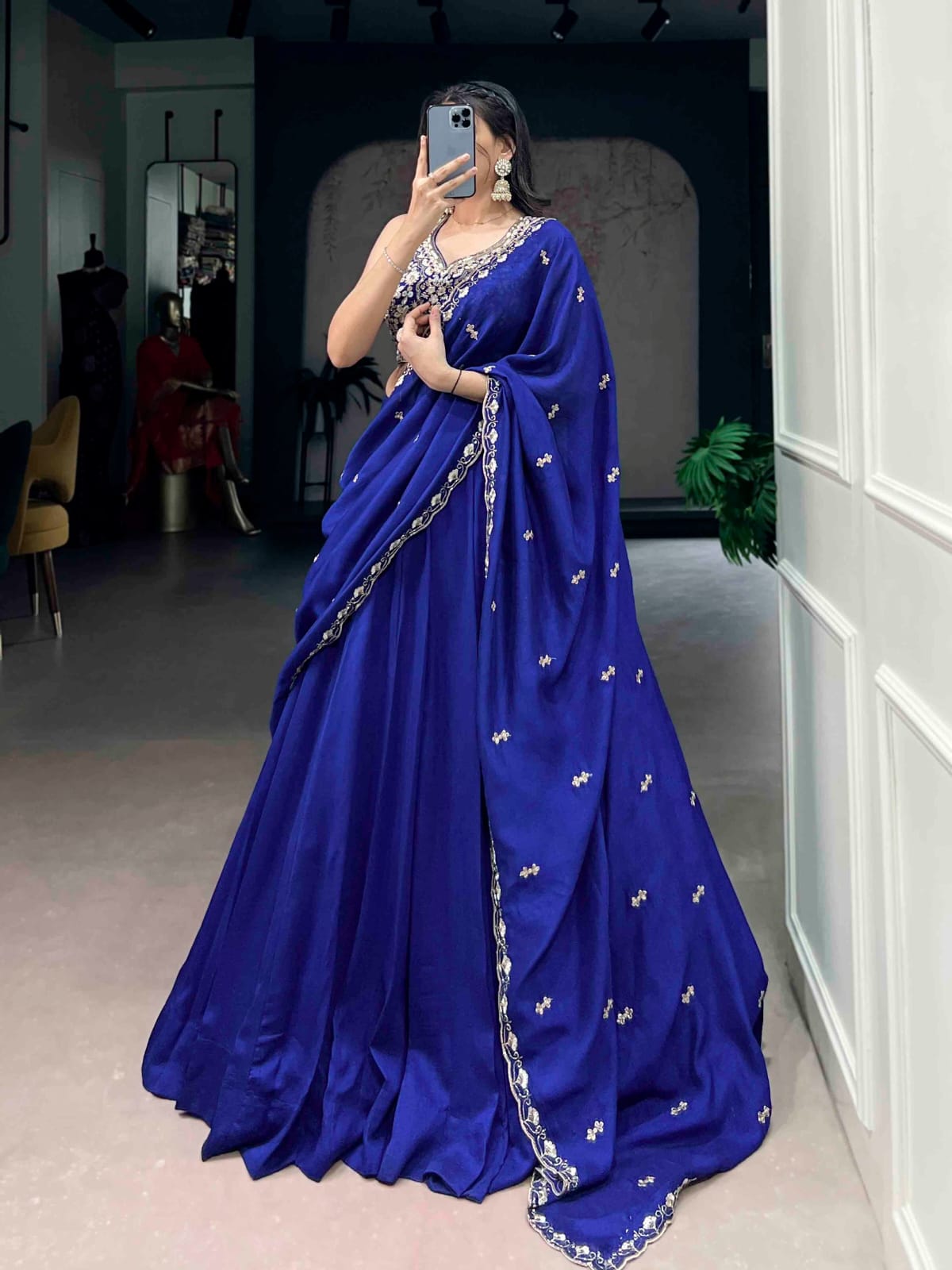 Royal Blue Party Wear Lehenga Choli