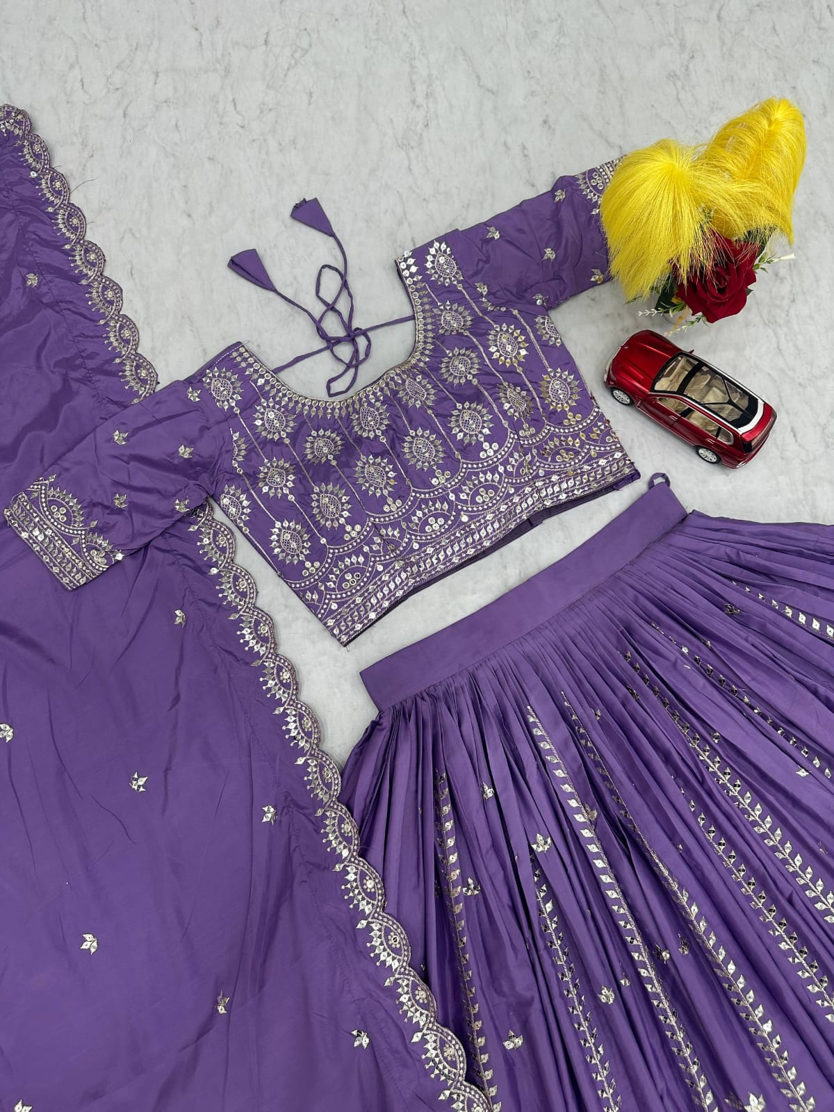Lavender Ready to Wear Designer Bridesmaid Lehenga choli With Dupatta