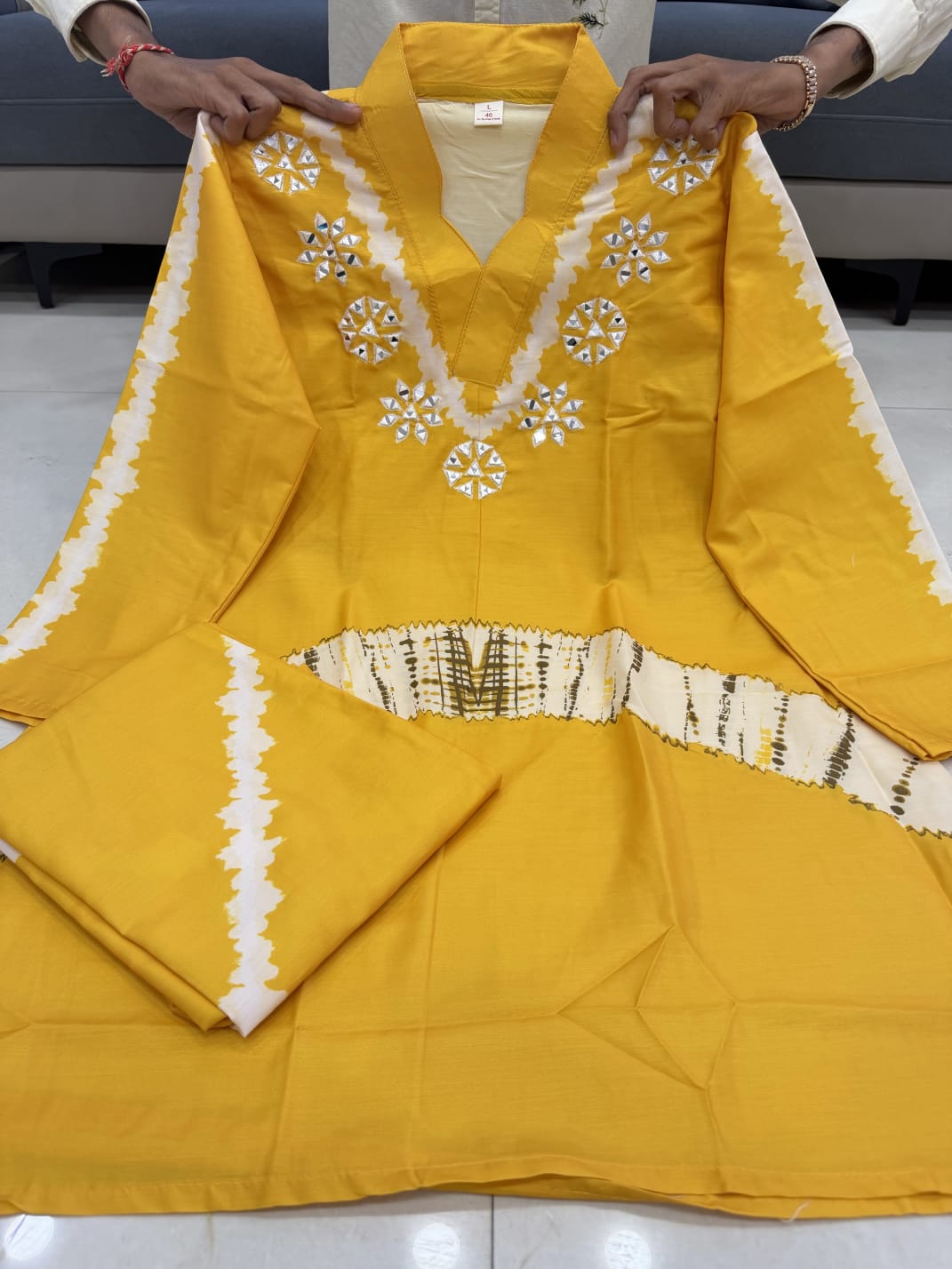 Premium Burbary Silk With Handwork Nack CORD SET Set