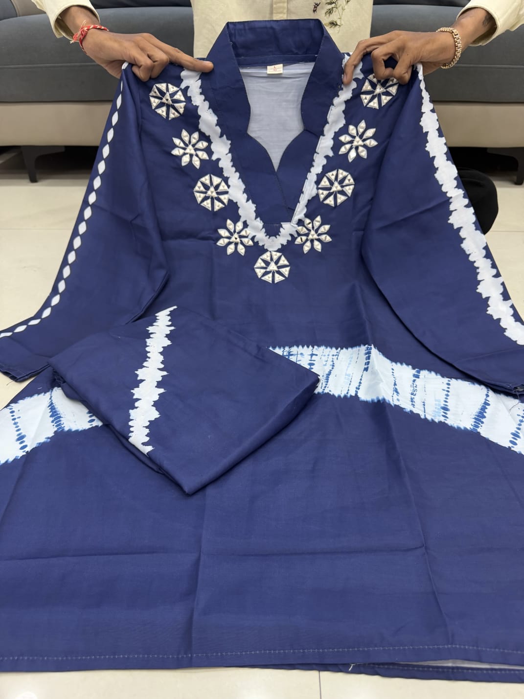 Premium Burbary Silk With Handwork Nack CORD SET Set