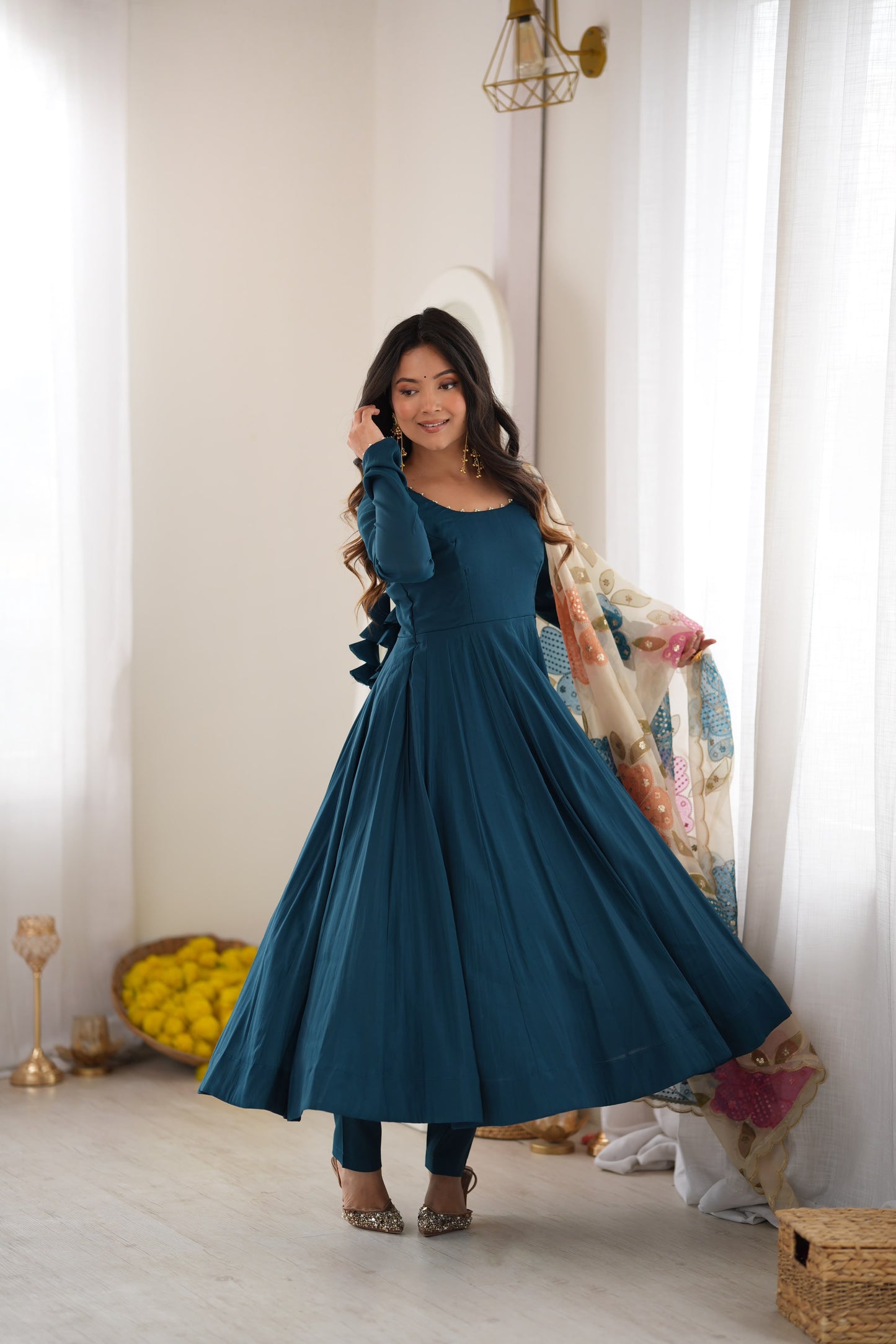 Blue color Designer Party Wear Anarkali Gown