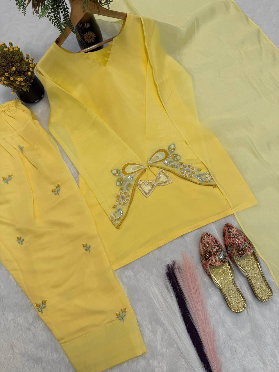Designer Party Wear Look top with farshi salwar