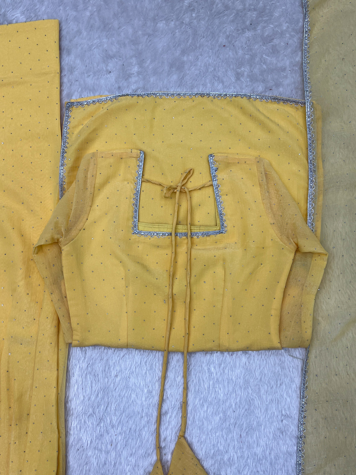 Designer Party Wear Look Crunchy Silk Top & Farshi Palazzo With Dupatta set