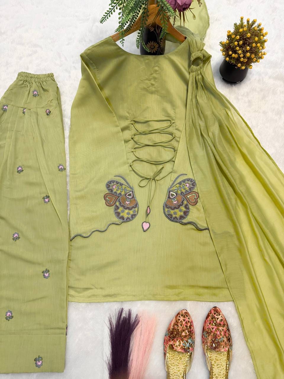 Designer Party Wear Look top with farshi salwar