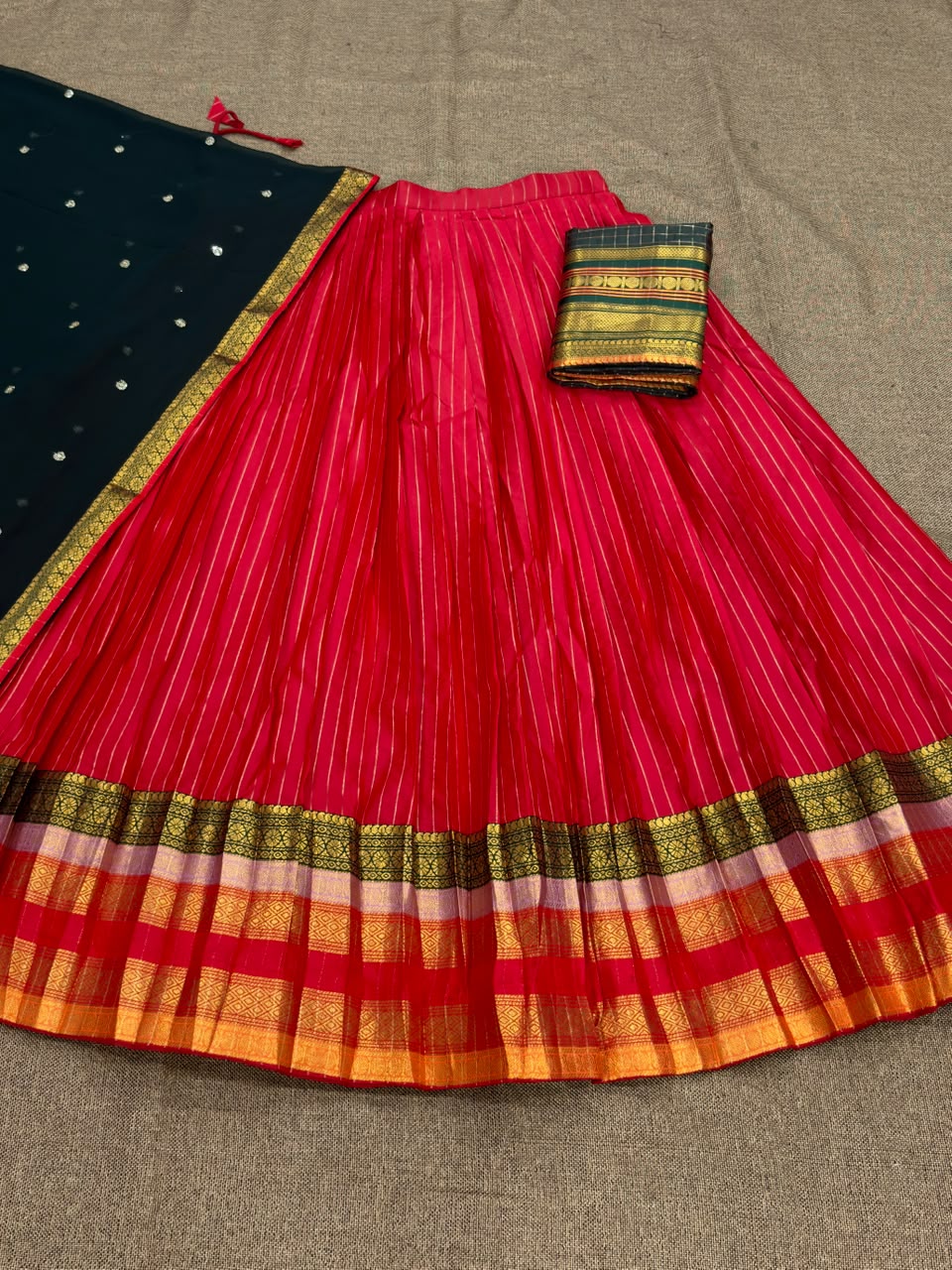 South Indian Soft Silk Half Saree Lehenga Choli Set