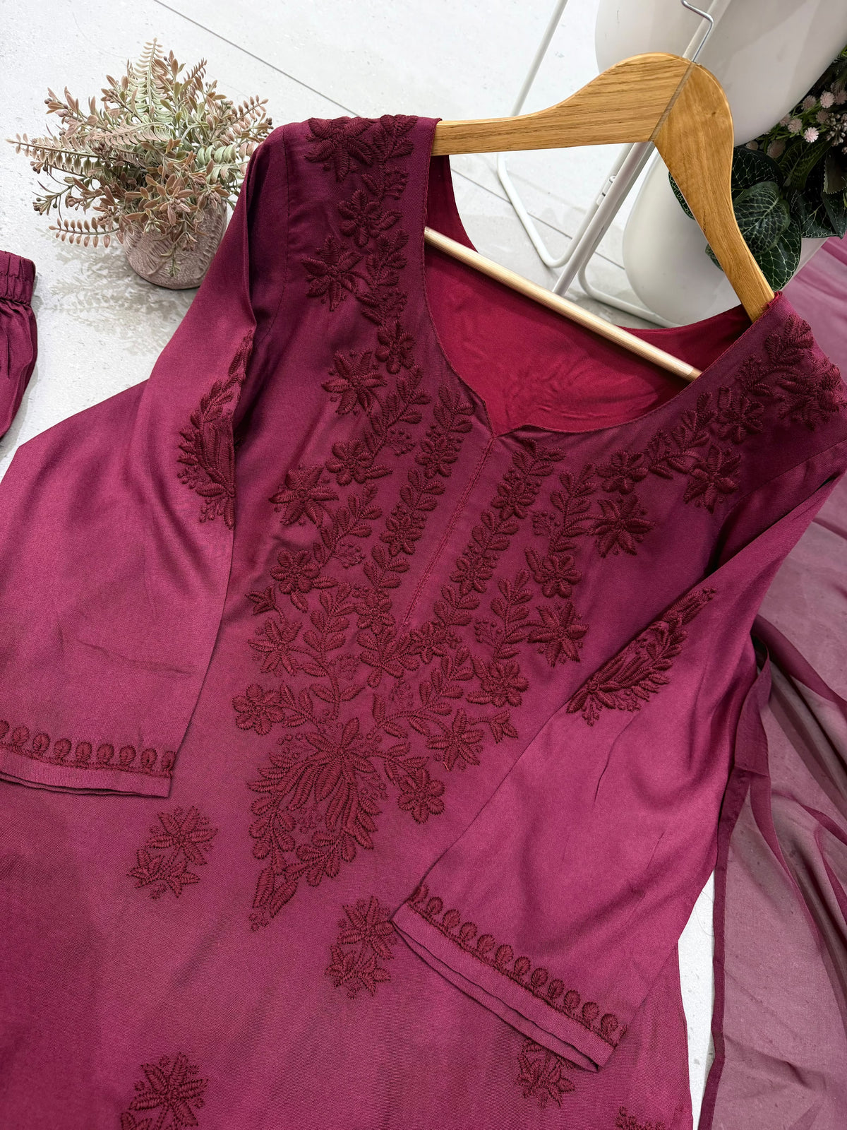 DESIGNER PARTY WEAR RAYON KURTI FARSI SALWAAR WITH DUPATTA