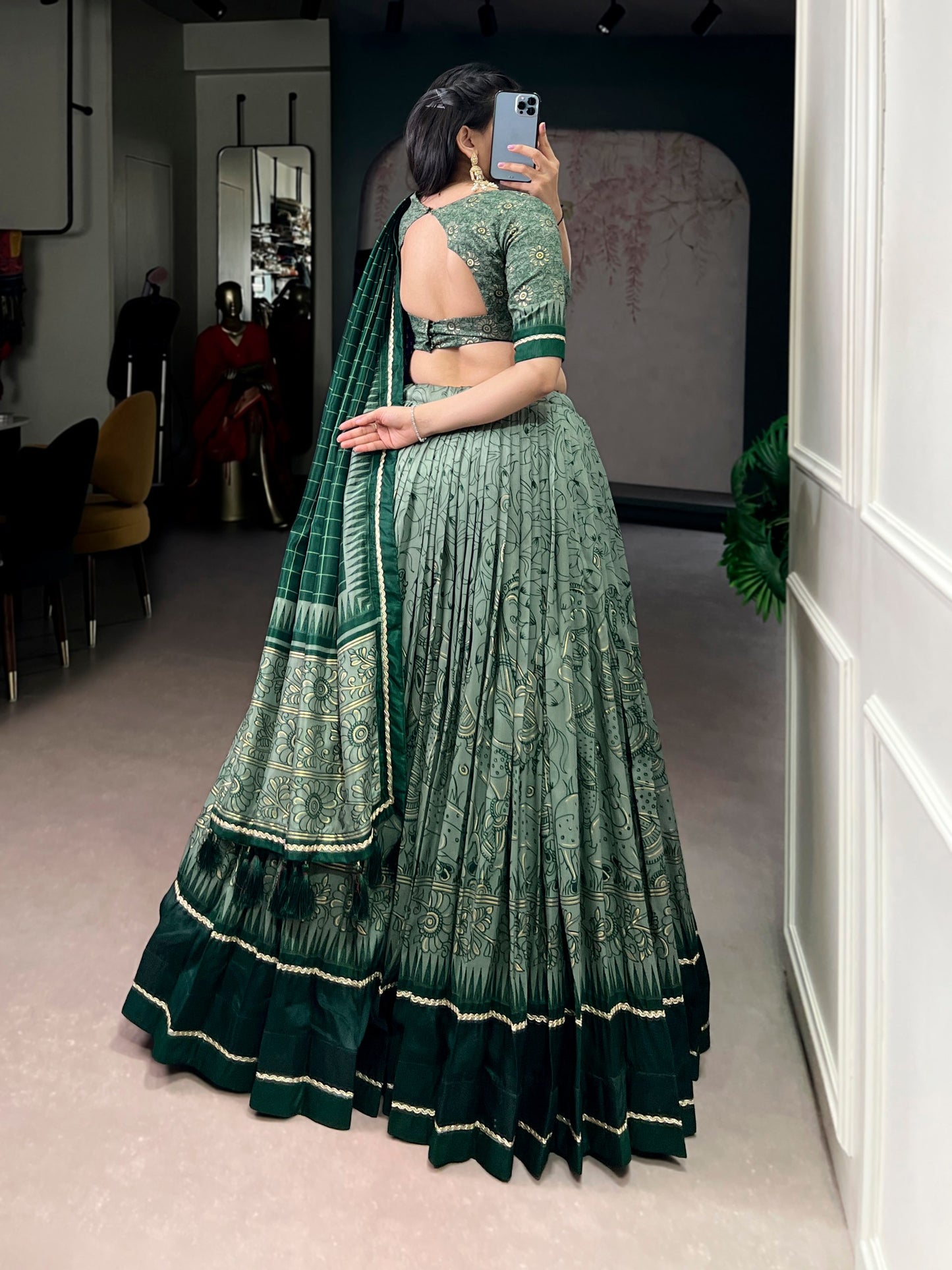 Designer Kalamkari Print Lehenga Choli