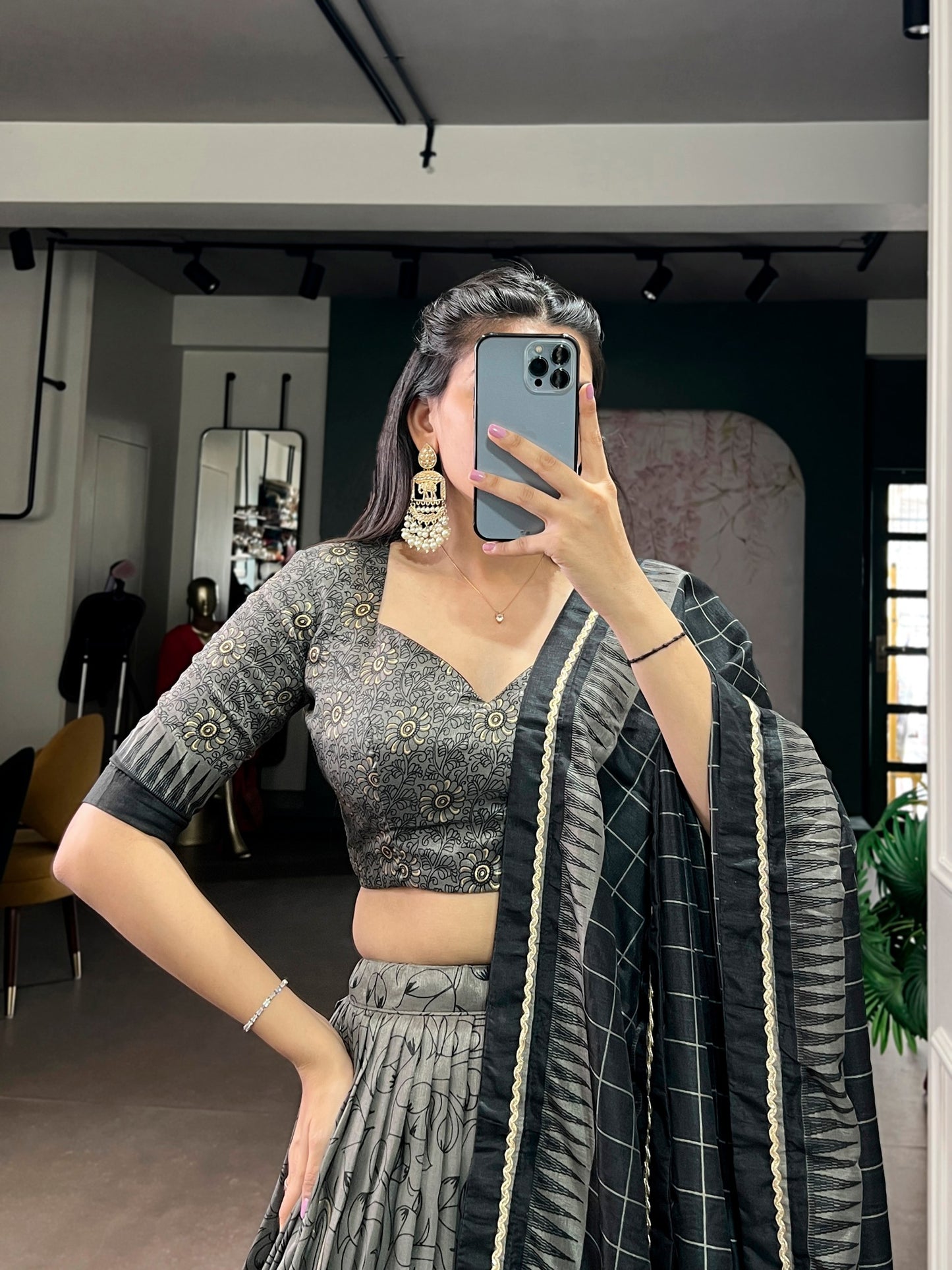 Designer Kalamkari Print Lehenga Choli