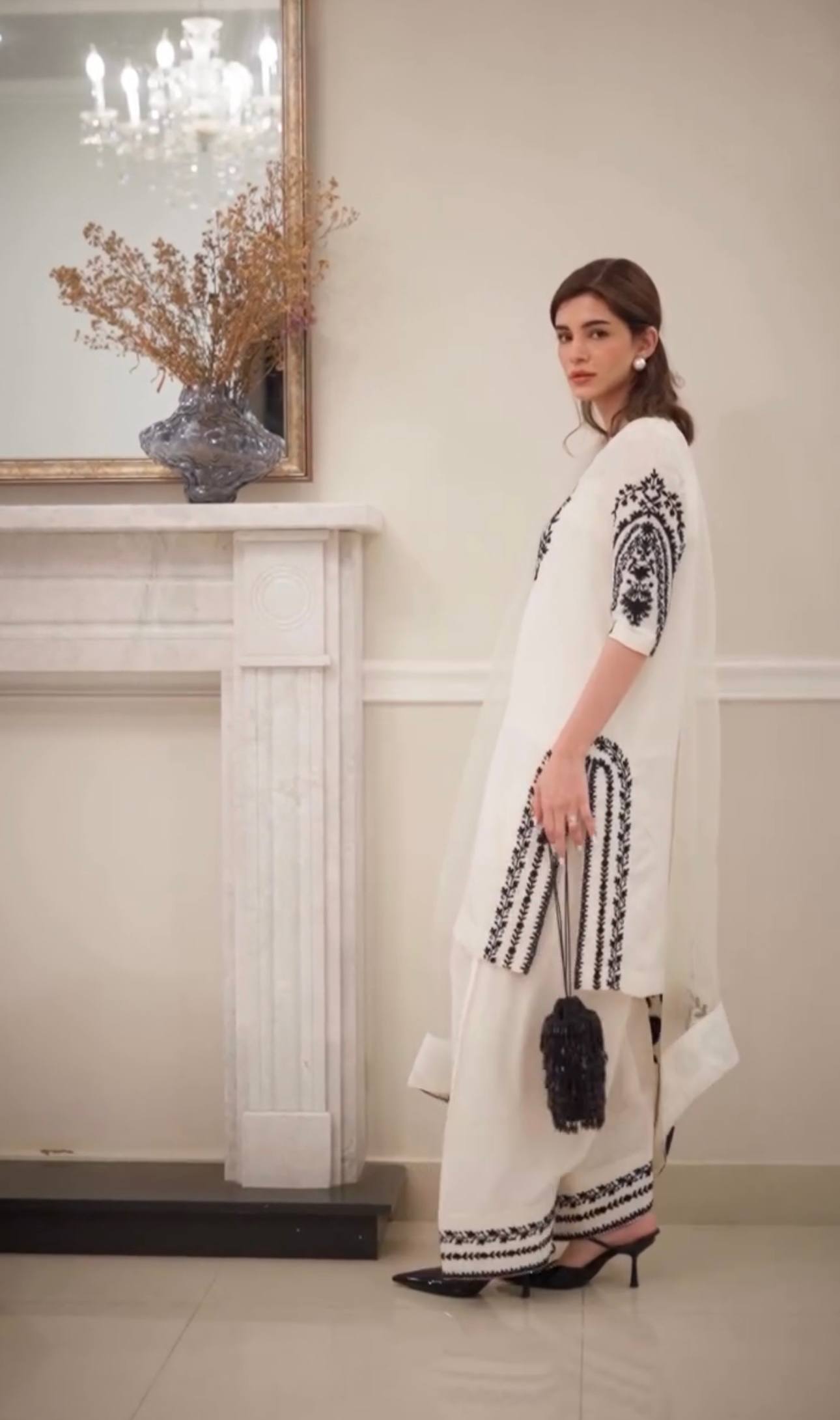 Designer Party Wear Look Pur Natural Crepe Top & Farshi Palazzo With Dupatta set