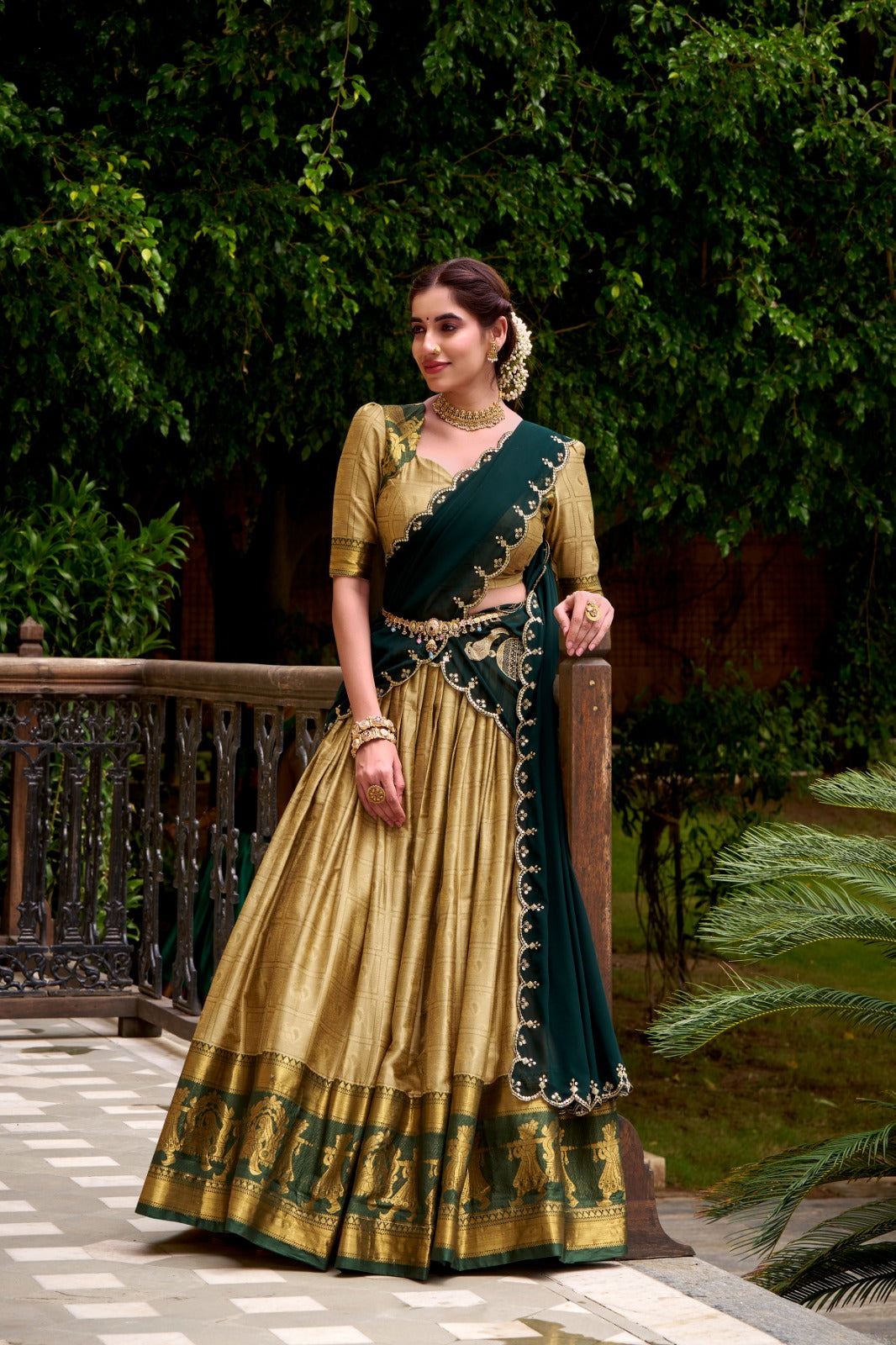 Exclusive Poly Cotton Lehenga Choli | South Indian Half saree | south indian outfits