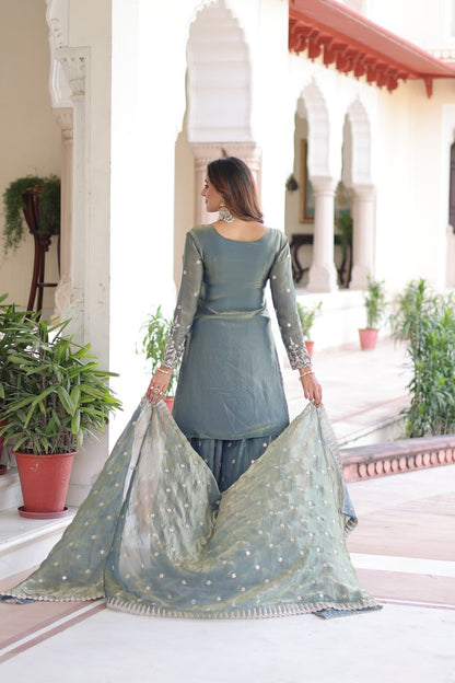 PREMIUM DESIGNER READYMADE TOP-SHARARA-DUPATTA COLLECTIONS