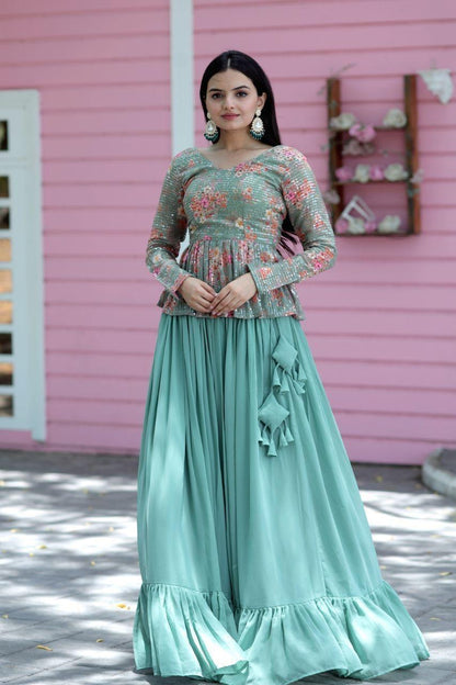 Premium Designer Sequins Embroiderd Readymade Lehenga choli Set