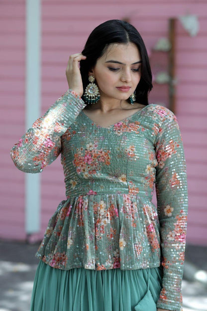 Premium Designer Sequins Embroiderd Readymade Lehenga choli Set