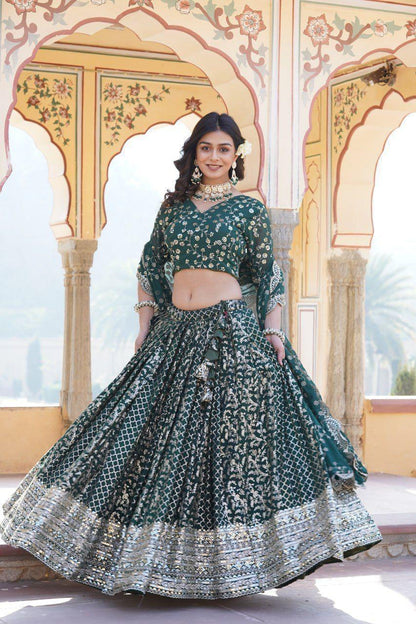 Designer Pure Viscose Jacquard fabric Lehenga Choli &amp; Dupatta Set