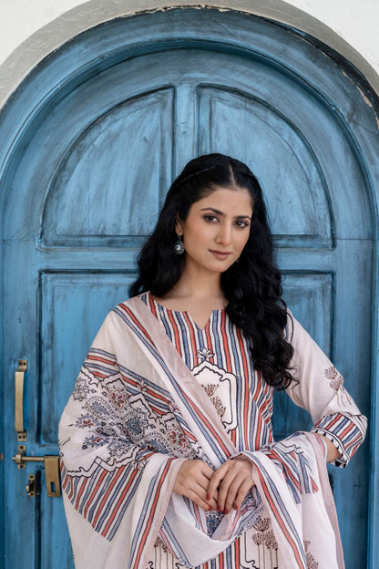 Jaipuri Printed Cotton Kurti Pant with Dupatta