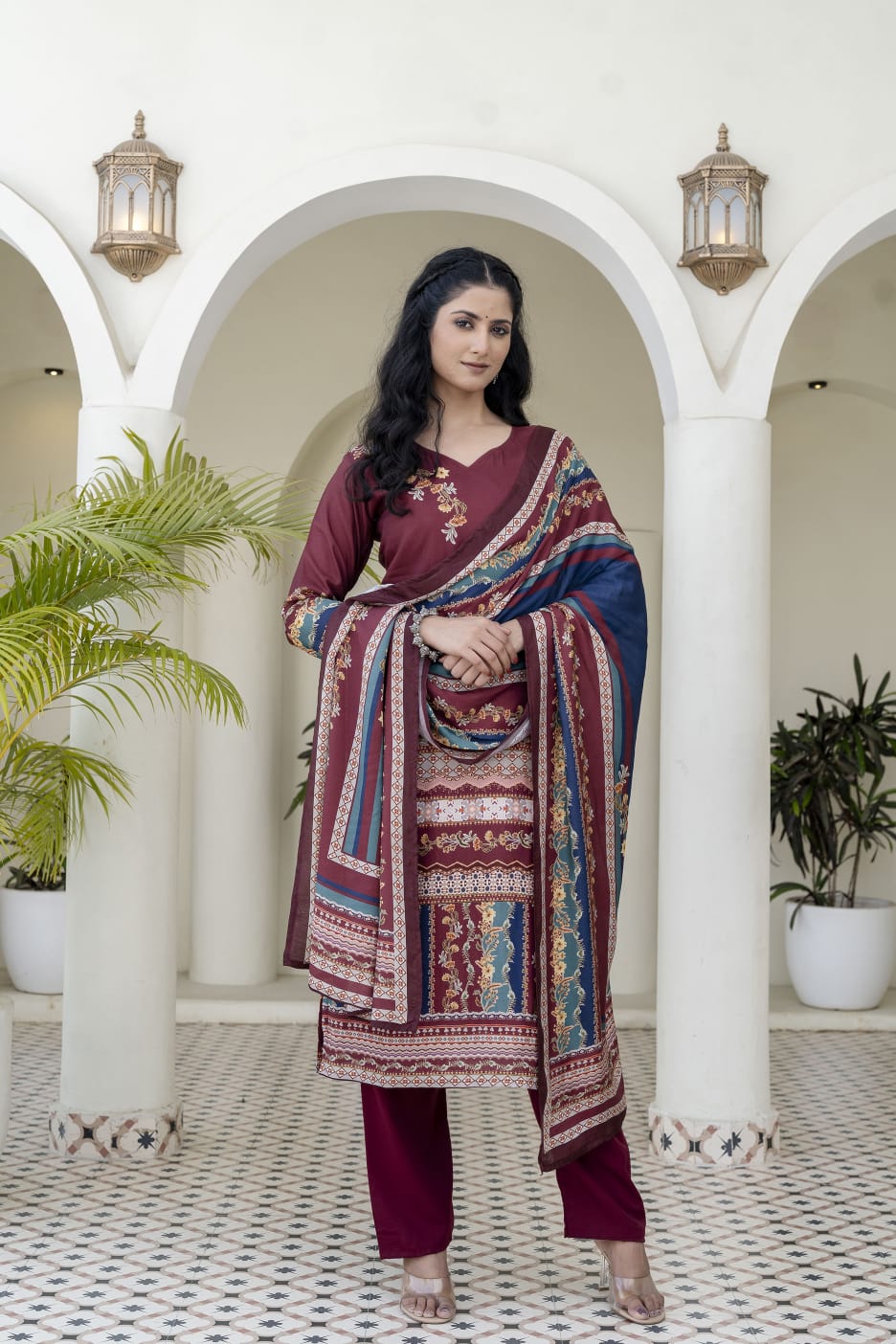 Daily wear Printed Kurti Pant with Dupatta