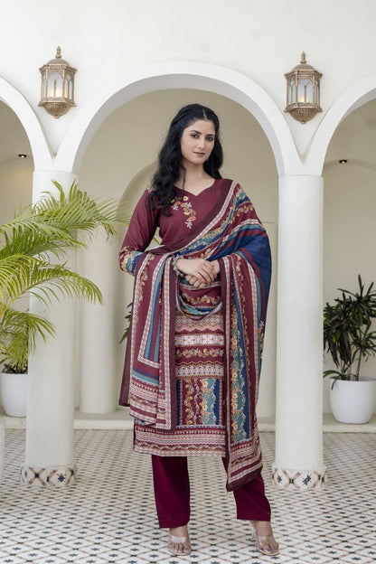Daily wear Printed Kurti Pant with Dupatta