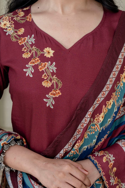 Daily wear Printed Kurti Pant with Dupatta