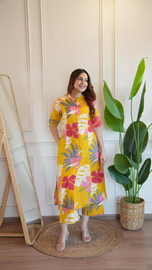 Beautiful Heavy Jaipuri  Printed Cotton Fabric CORD-SET