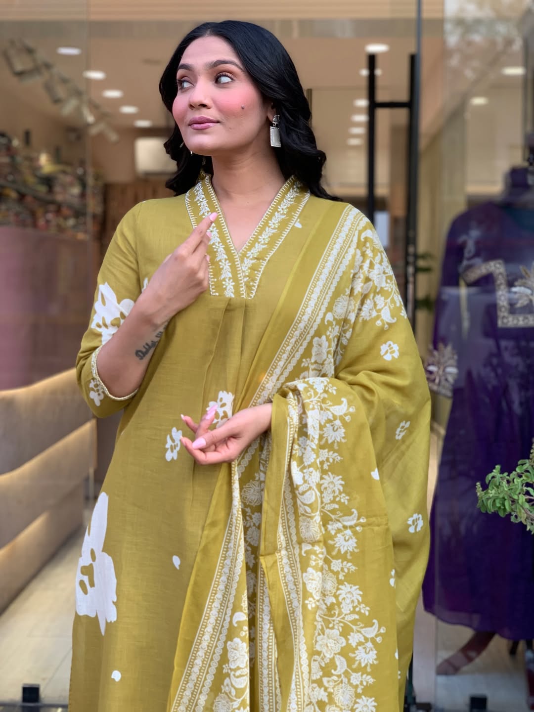 Beautiful Heavy Jaipuri  Printed Cotton Fabric TOP BOTTOM DUPATTA
