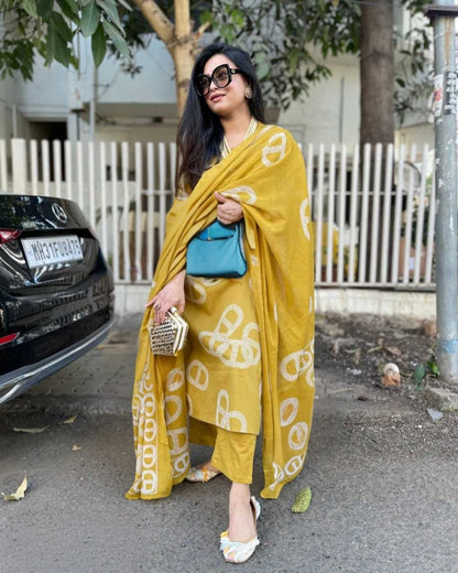 Beautiful Heavy Jaipuri  Printed Cotton Fabric TOP BOTTOM DUPATTA