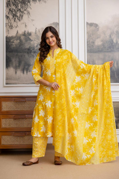 Beautiful Heavy Jaipuri  Printed Cotton Fabric TOP BOTTOM DUPATTA