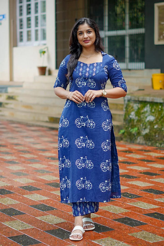 Beautiful Heavy Jaipuri  Printed Cotton Fabric CORD-SET