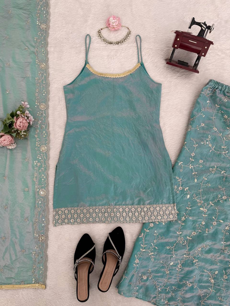 Fandy Silk Party Wear Salwar suit with Dupatta