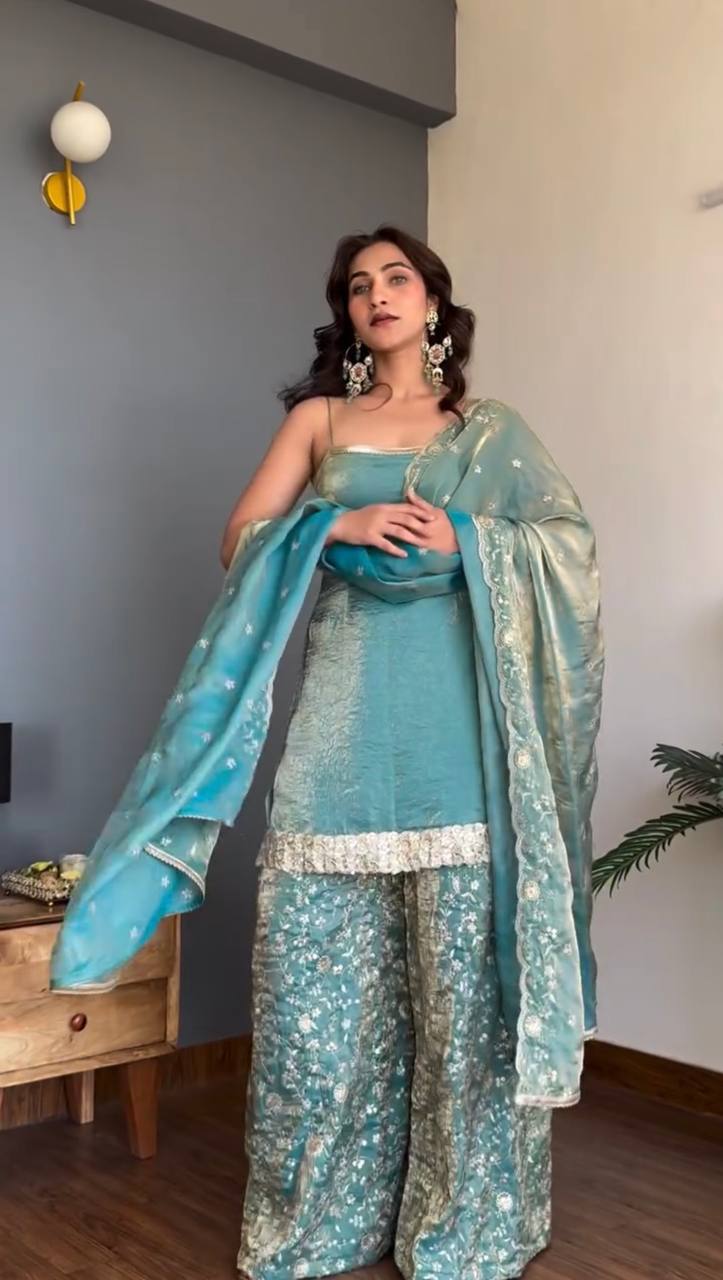 Fandy Silk Party Wear Salwar suit with Dupatta