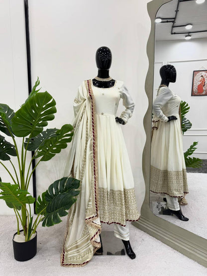 Designer Party Wear Anarkali Gown With Dupatta set