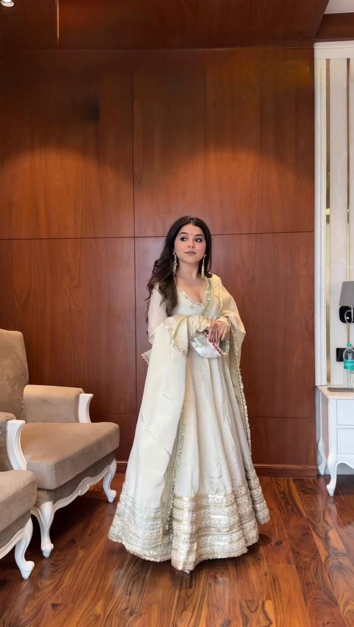 Designer Party Wear Anarkali Gown With Dupatta set