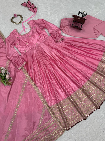 Designer Party Wear Anarkali Gown With Dupatta set