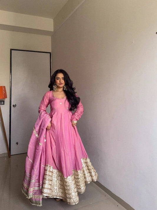 Designer Party Wear Anarkali Gown With Dupatta set