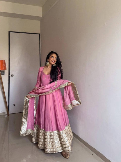 Designer Party Wear Anarkali Gown With Dupatta set